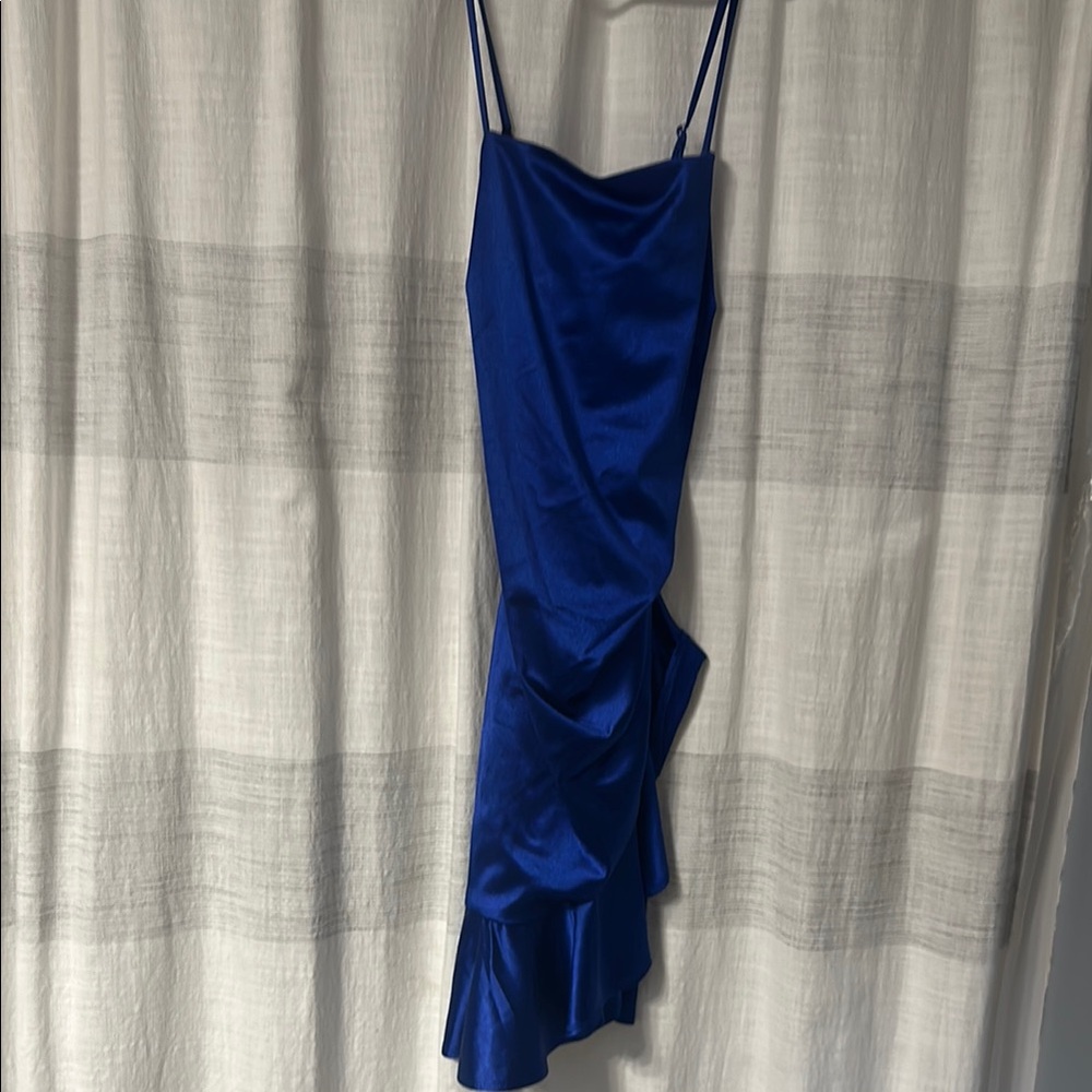 Elegant Blue Backless Dress